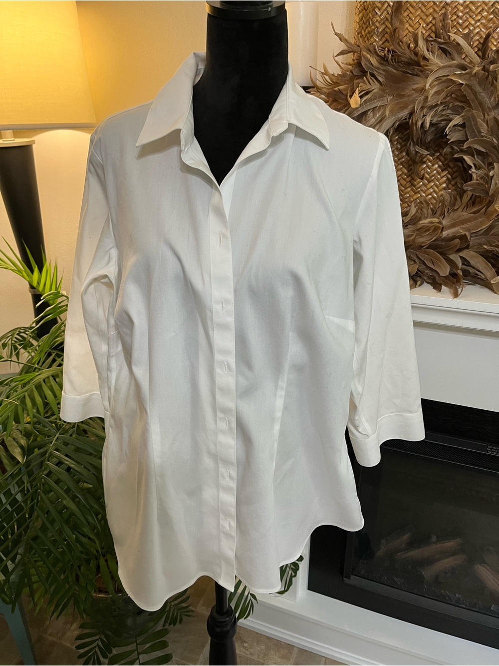 Coldwater Creek White Button-Down Collared Shirt